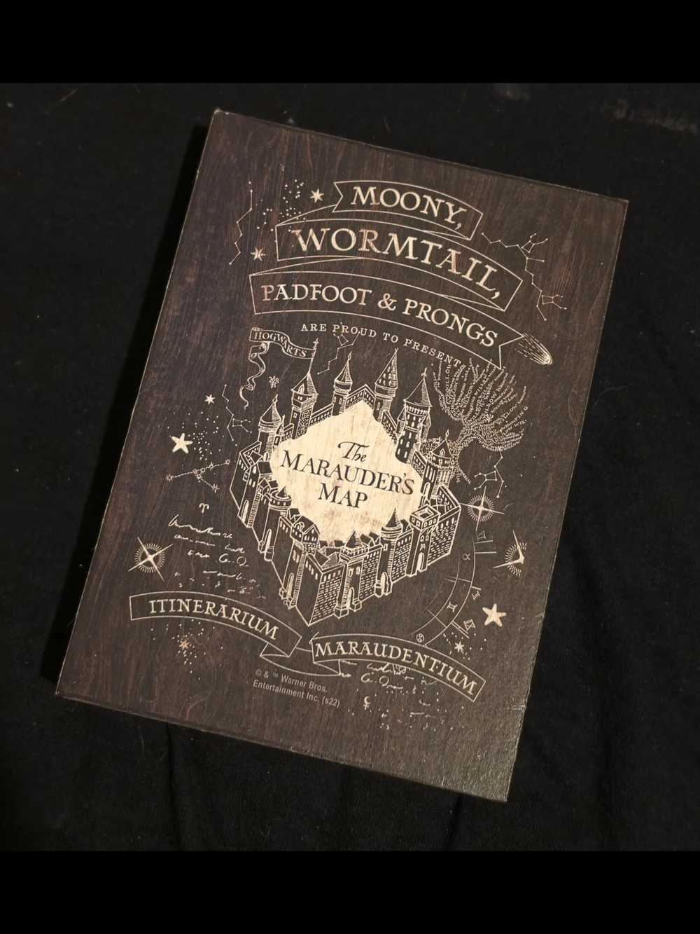 Warner Bros. Marauder's Map Wood-Style Plaque in Black and White